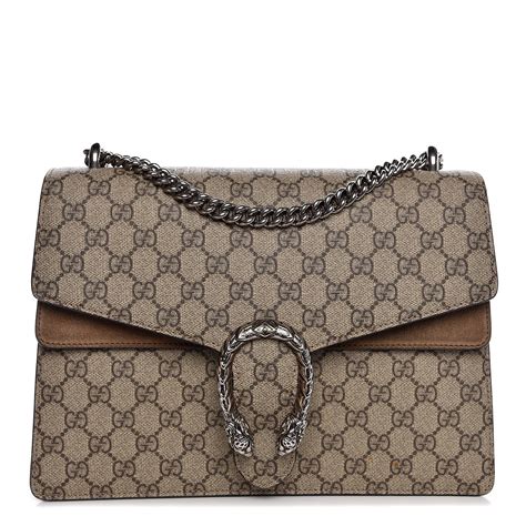 GG Emblem medium shoulder bag in taupe leather 